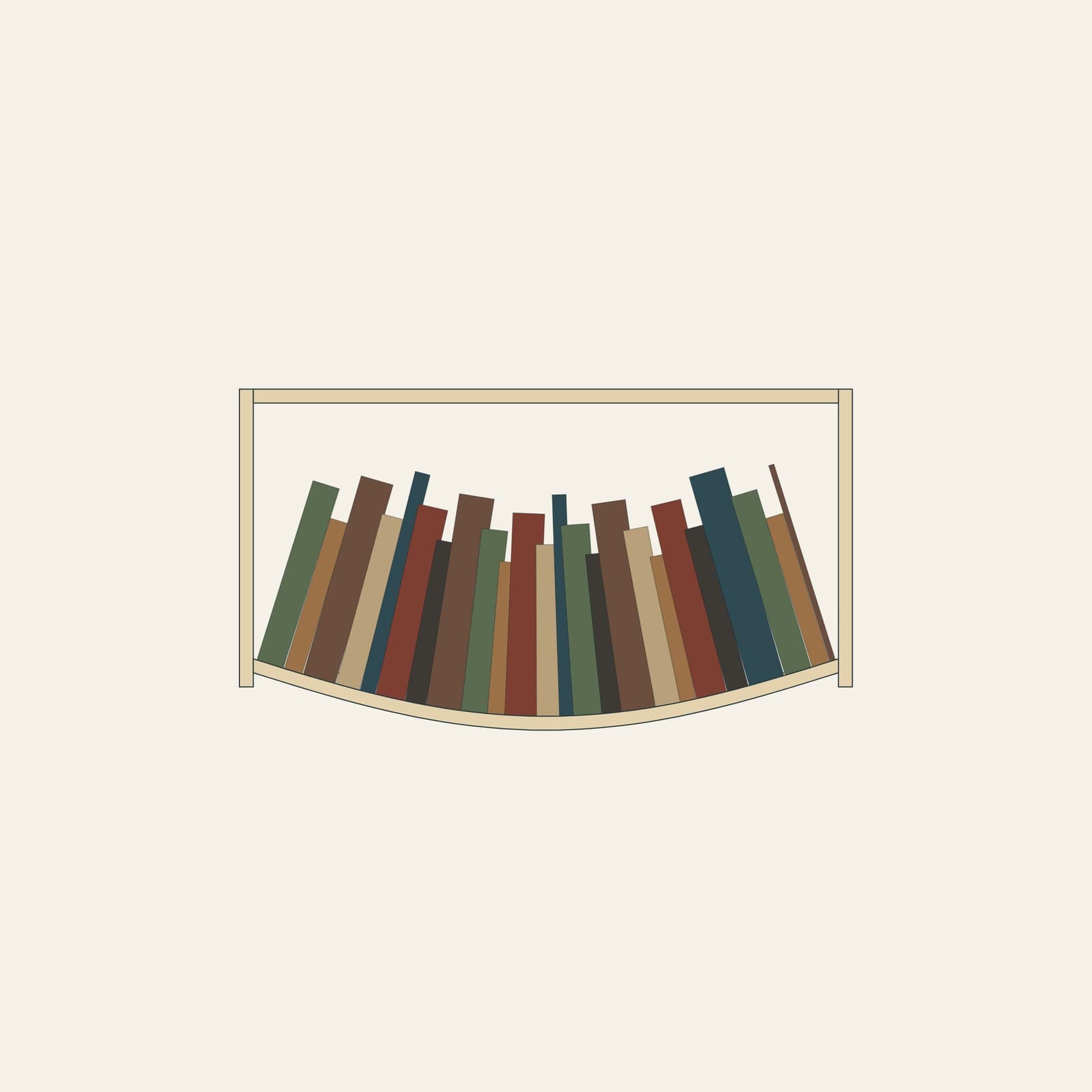Regalfach mit Büchern: der Boden biegt sich unter der Last durch